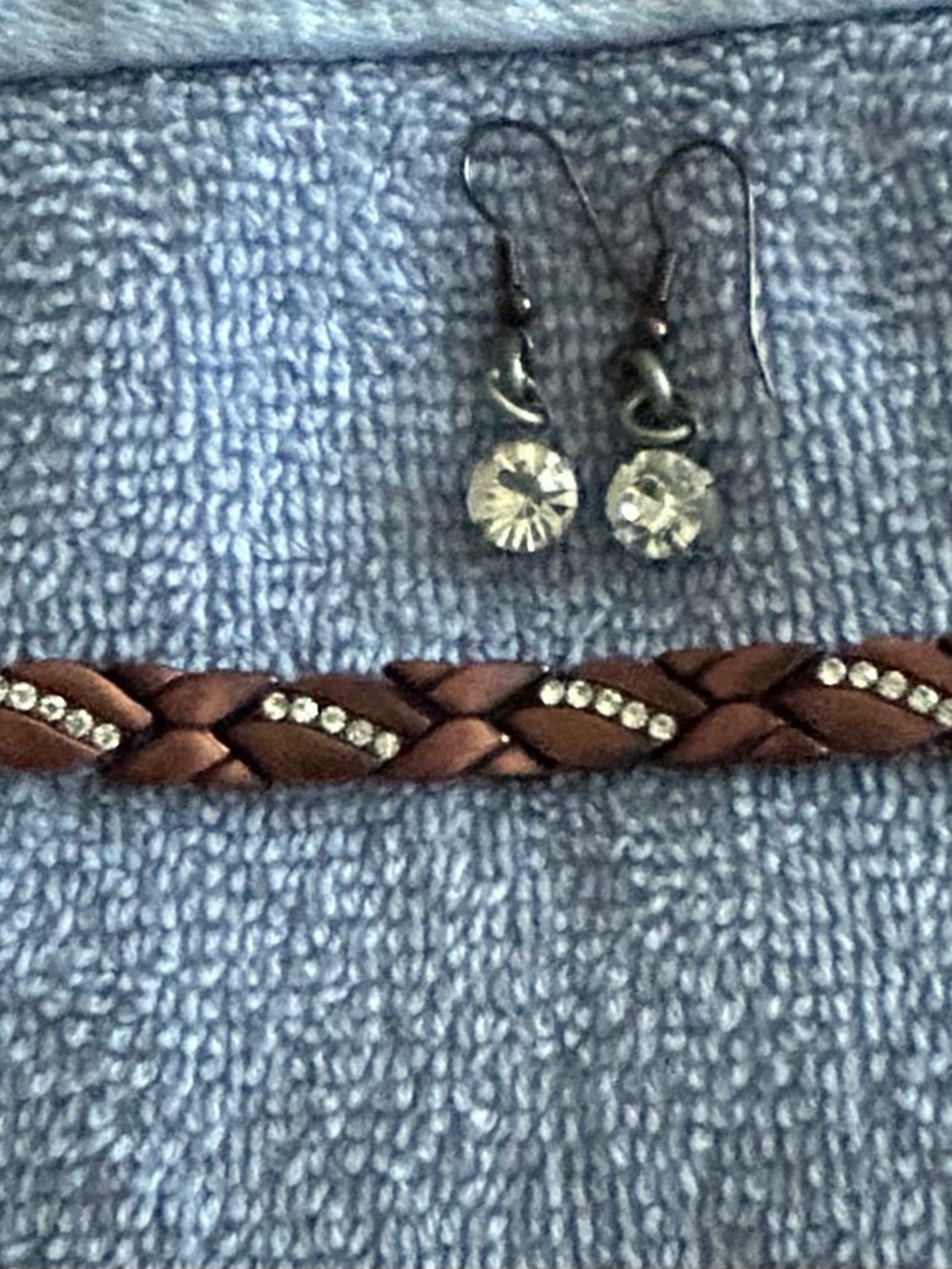 Copper Braided Metal Reversible Bracelet & Earrings